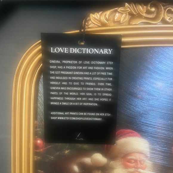 Santa wall art in gold frame - Picture 2 of 3